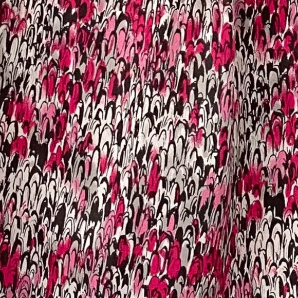 🛍 2 for $25! 🛍 Kasper - Pink Black & White Print Sleeveless Top w Keyhole - Picture 2 of 7